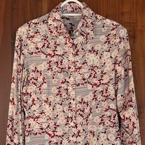 NWOT Tucker Slim Fit Button Up Blouse, Silk